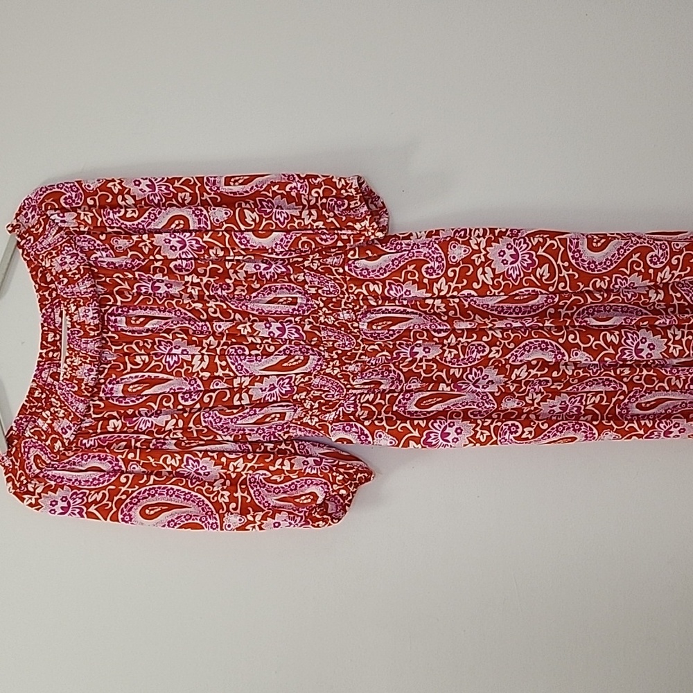Boden Paisley Off-Shoulder Jumpsuit - Red and White Sz 8 - Picture 4 of 16